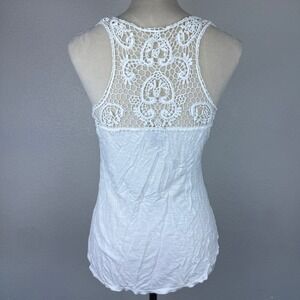 Rue 21‎ Y2K White Crochet Lace Back Classic Boho Tank Top Women's Size Small